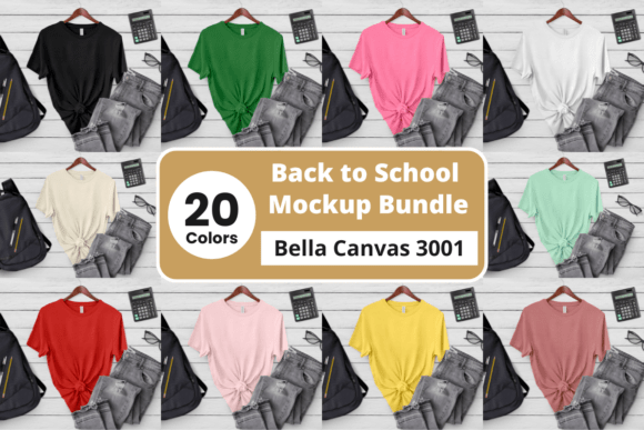 20 Back to School Bella Canvas Mockups