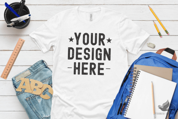 Back to School Bella Canvas Mockup White: A Professional Design Tool for T-Shirt Creators
