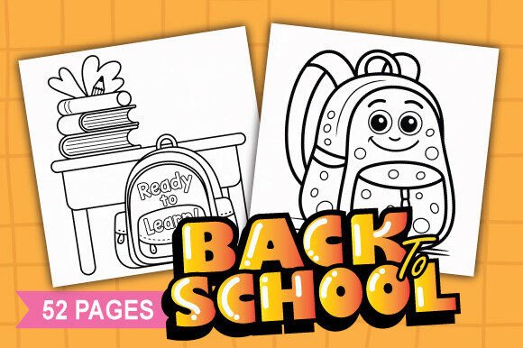 Back to School Coloring Page Bold Easy