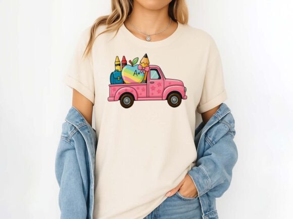 Back to School Cute Pink Truck