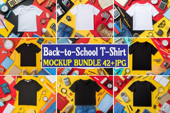 Back-to-School T-Shirt Mockup Bundle 05