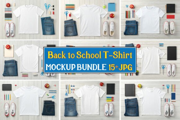 Back to School T-Shirt Mockup Bundle 09: Streamlining Your Design Workflow