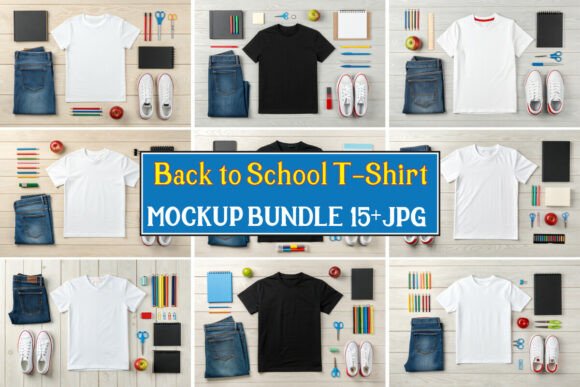 Back to School T-Shirt Mockup Bundle 14: A Strategic Tool for Designers and Creators