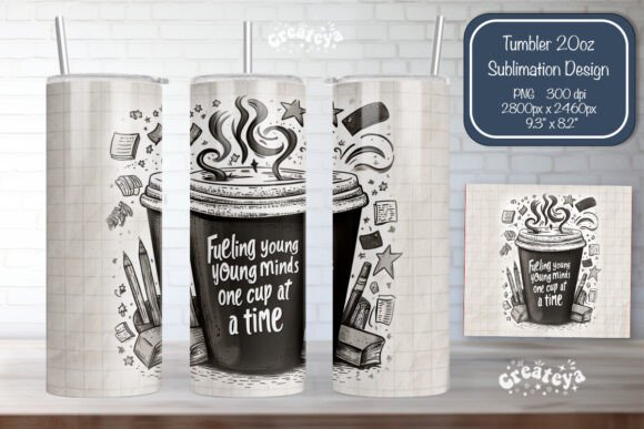 Back to School Teacher Tumbler Wrap PNG