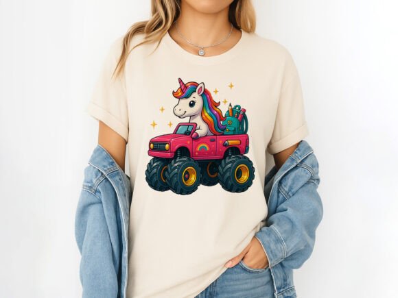 Back-to-School Unicorn Monster Truck PNG: A Creative Asset for Digital Projects