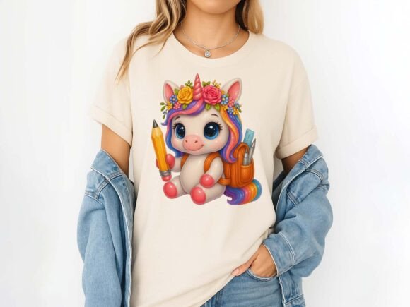 Back-to-School Unicorn Pencil PNG