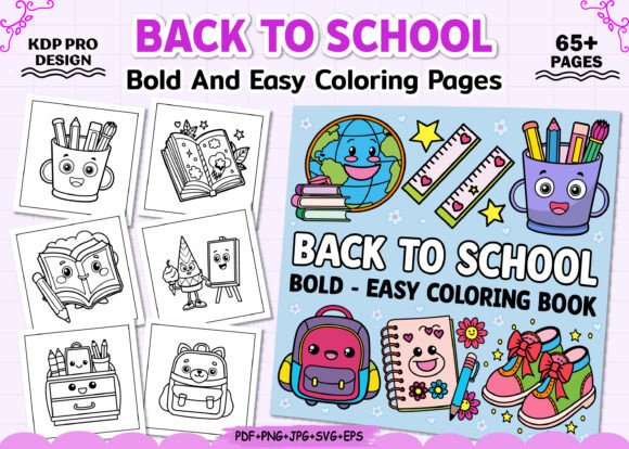 Bold Easy Back to School Coloring Pages