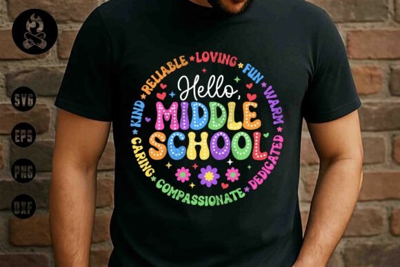 Hello Middle School SVG, Back to School: A Vibrant Design for Educational and Personal Use
