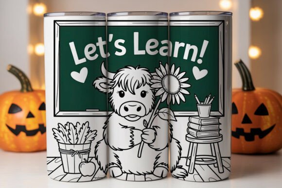Highland Cow Back to School 20oz Tumbler: A Practical Design for Customization