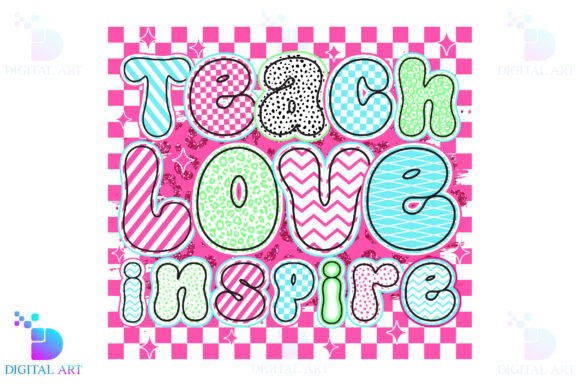 Teach Love Inspire PNG Back to School