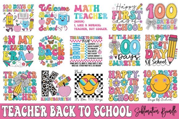 Teacher Back to School Sublimation Bundl – A Versatile Design Resource for Creators